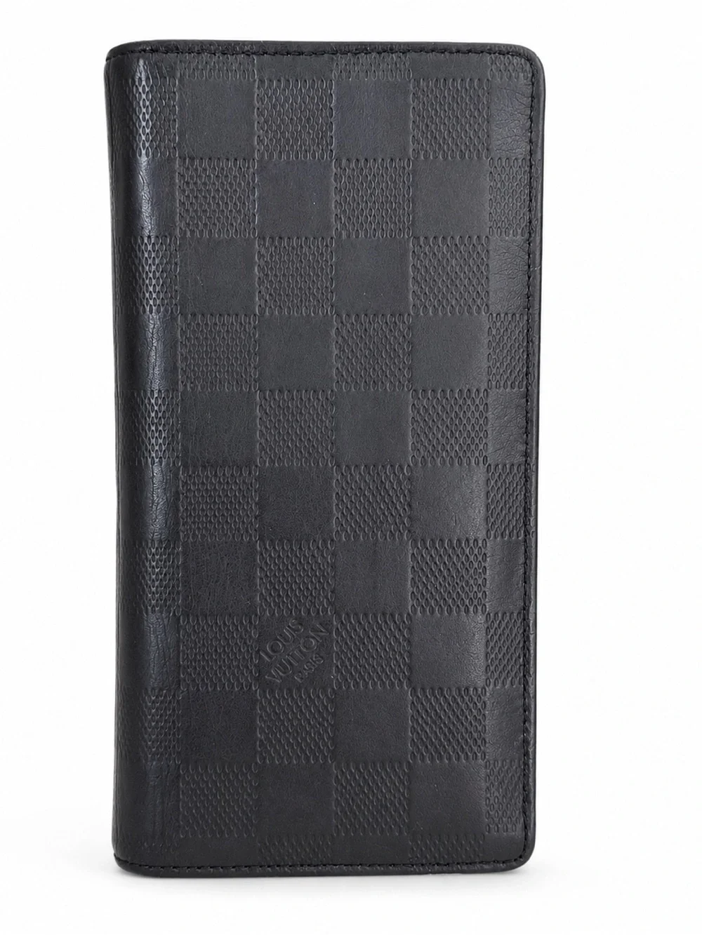 Louis Vuitton Damier Infini Brazza Wallet Black Leather Long Bifold Mens Wallet